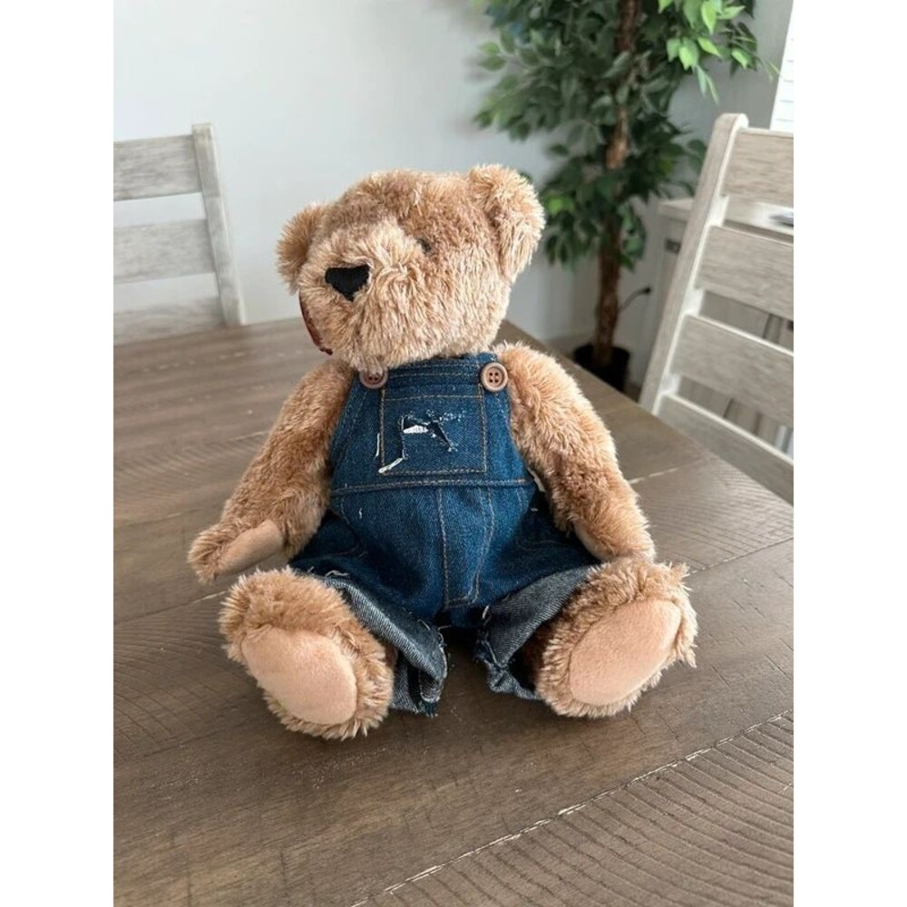 Dan Dee 100th Anniversary Teddy Bear Denim Overalls Vintage 2002 Plush